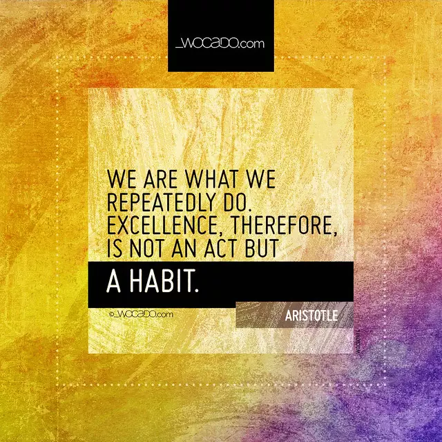 We are what we repeatedly do by WOCADO.com