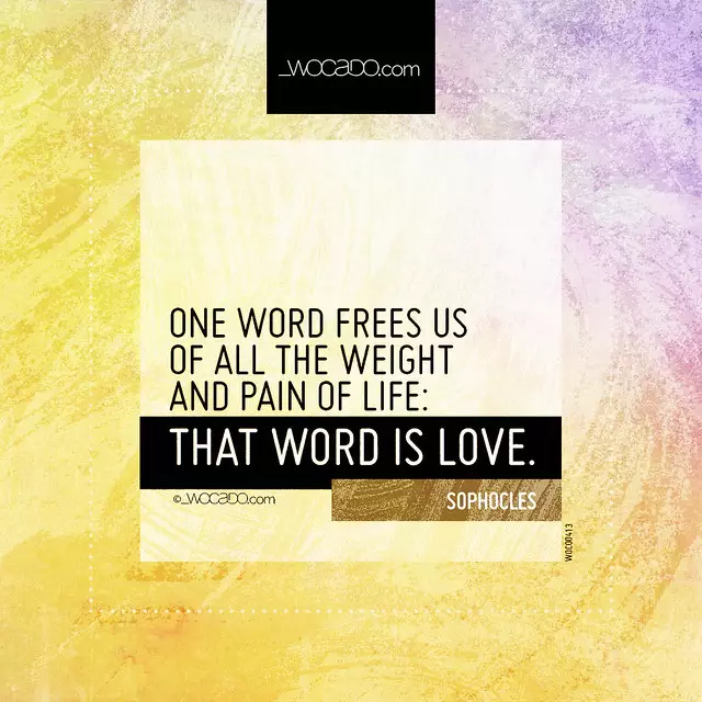 One word Frees us of all the weight and pain of life by WOCADO.com
