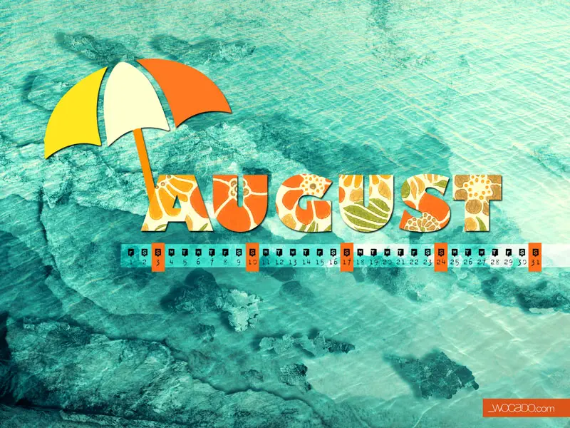 August 2014 Wallpaper Calendar by WOCADO - Free Download