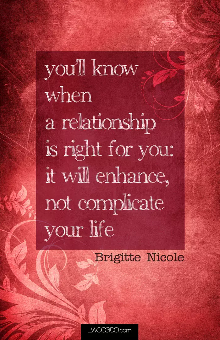 When a Relationship is Right - Quote by WOCADO