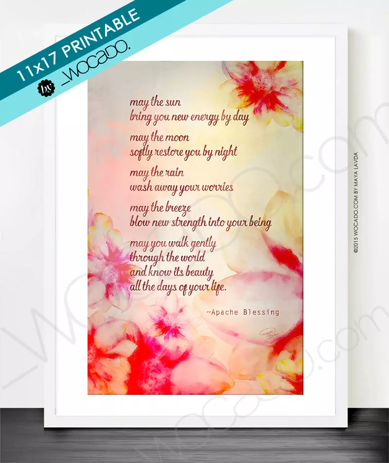 May the Sun Apache Blessing Printable by WOCADO