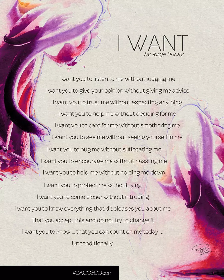 I want - Jorge Bucay Poster