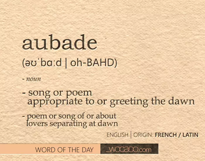 Aubade - Word of the Day by WOCADO