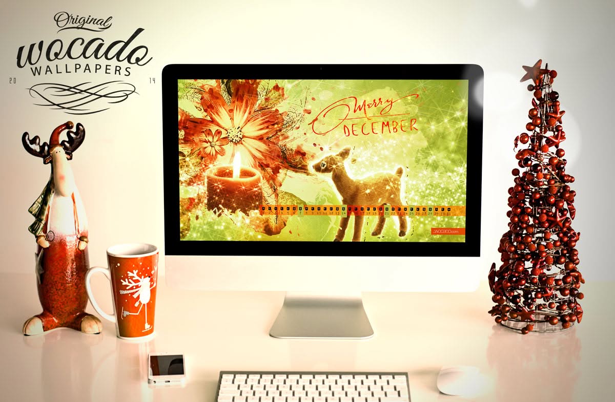 Merry December Wallpaper Calendar FREE