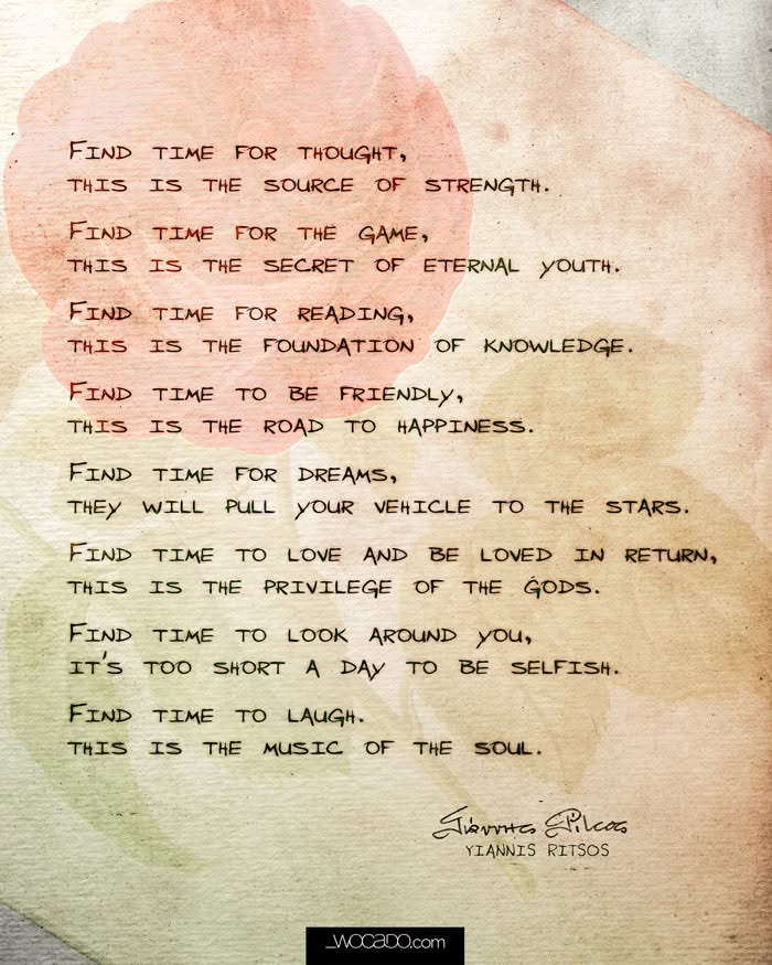 Find Time by Yannis Ritsos – Printable